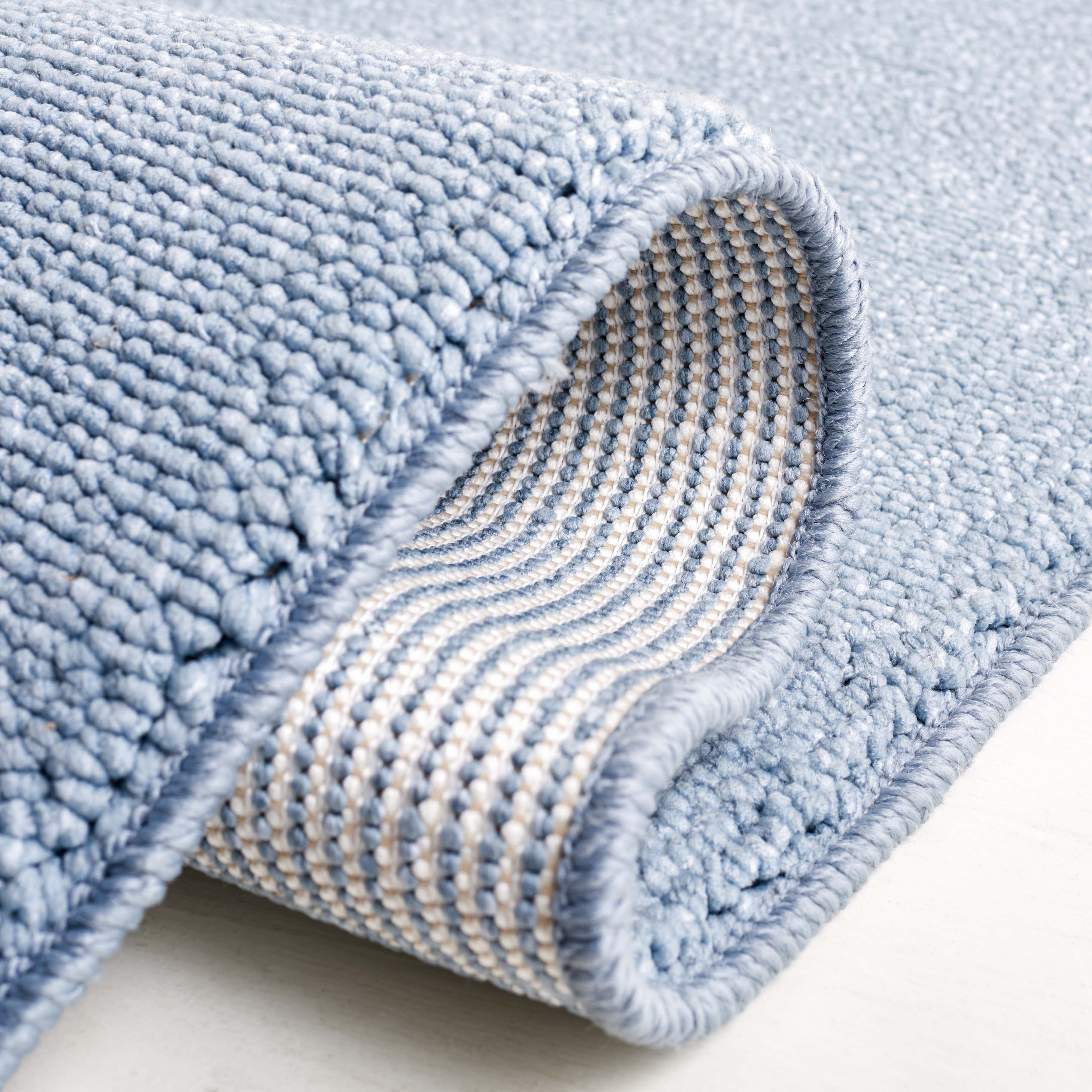 Safavieh River Randa Solid Polyester Area Rug, Blue, 6'7" x 6'7" Round