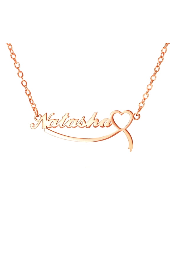 Name Customized Necklaces Stainless Steel Personalized Heart Women Pendant Necklace