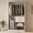 White Oak, variant on Homieasy Freestanding Closet System with Suitcase Storage, 40'' Closet Organizer System with 2 Wood Drawers and Hanging Rod, White