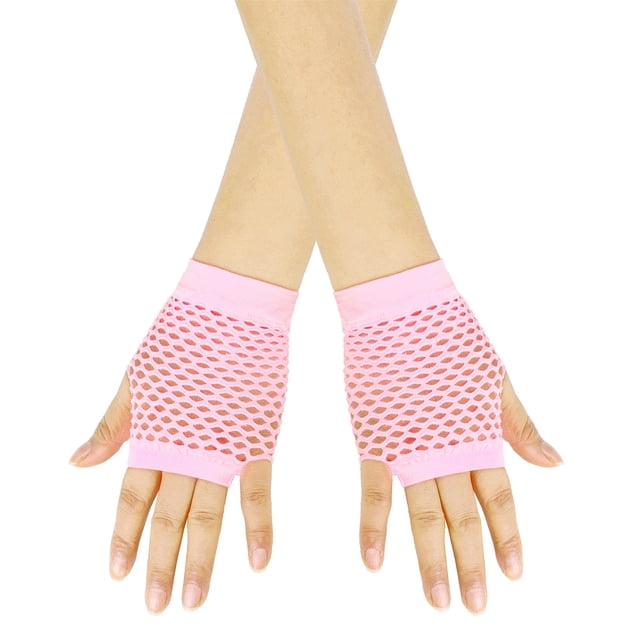 RXIRUCGD Gants Résille Extensibles Sans Doigts Accessoires de Fête Gants de Costume en Maille pour Femmes