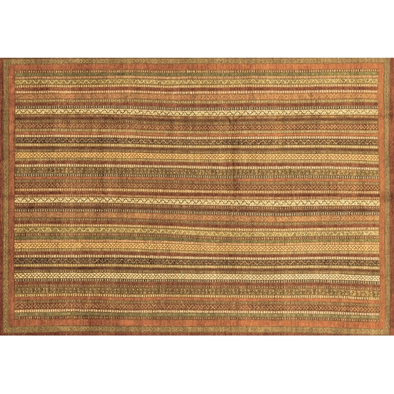 Ahgly Company Indoor Rectangle Abstract Brown Modern Area Rugs, 2' x 4'