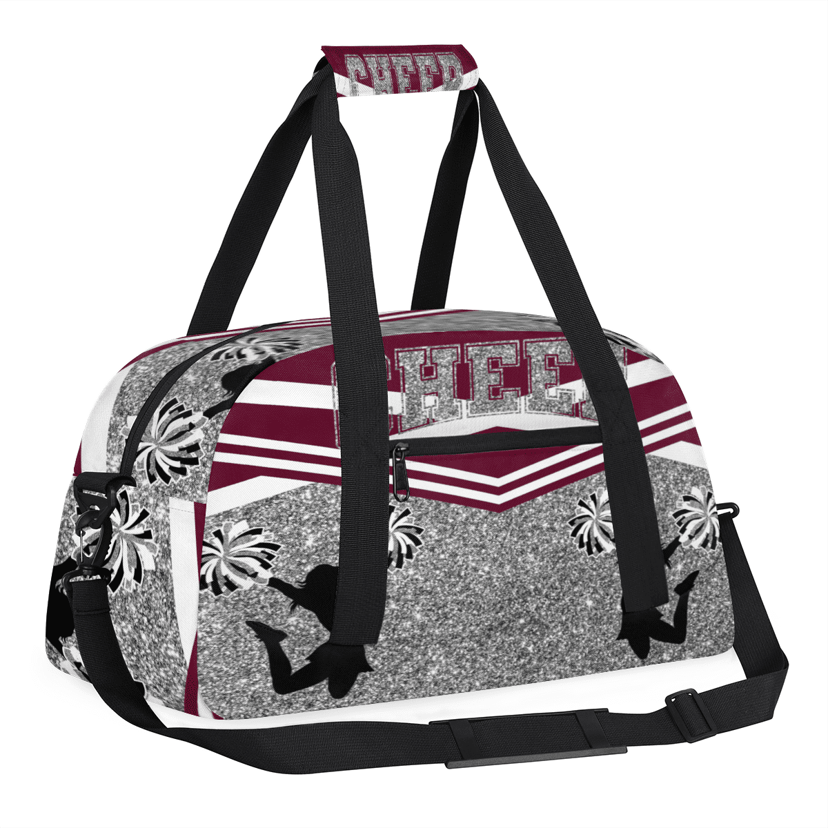 Herdesigns Sports Duffle Bags Travel Duffle Bag Gym Bag Cheer Red Weekender Travel Bag Waterproof Overnight Bag Carry On Travel Tote Bag Dance Bags