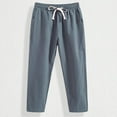 thumbnail image 3 of YUHAOTIN Brown Sweatpants Sweatpants Men Open Bottom Drawstring Men's Loose Straight Cotton Bloomers Summer Casual Pants Men's Breathable Pants, 3 of 3