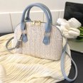 thumbnail image 4 of Bolsos cruzados de verano Bolsos casuales tejidos a mano Elegantes para viajar (Azul) Tmvgtek Para Estrenar, 4 of 9