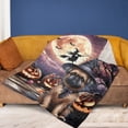 thumbnail image 4 of Spooky Halloween Night Witch Brussels Griffon Glowing Pumpkins Cozy Fleece Blanket Griff Dog Lover Warm Soft Throw Blanket - 12015, 4 of 5