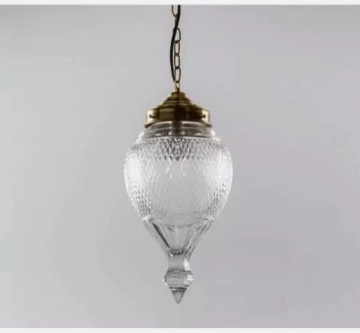 Antique Vintage Art Deco Nouveau Brass Glass Ceiling Fixture Hanging Light Lamp