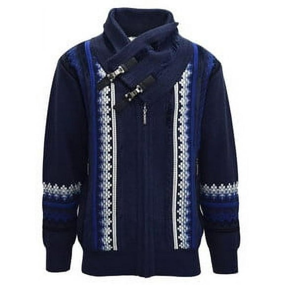 Silversilk Fashion Sweater for Men Navy Wrap Neck 4206