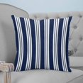 thumbnail image 4 of 16x16 Pillow Covers Set of 2, Striped Navy Blue Square Throw Pillow Covers for Couch/Sofa/Living Room, Farmhouse Line Stripes Classic Decorative Soft Pillowcases for Couch Throw Pillows, 4 of 7
