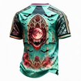 thumbnail image 4 of Hsovts Halloween T-Shirts for Men Short Sleeve Round Neck Loose Cut Printed Tops Casual Daily Wear with Soft Polyester Fabric Beige XL, 4 of 4