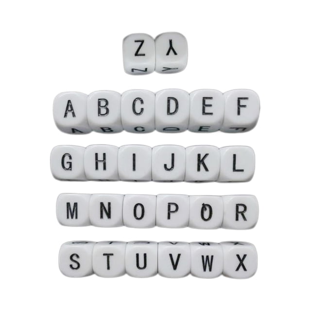 Dados de letras acrílicos perfke 26 Uds D6 cuadrados 16mm para juguetes
