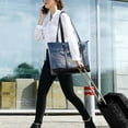 thumbnail image 5 of FORMRS Canvas Laptop Tote Bag for Women with 15.6" Computer Compartments Shoulder Handbag, Night Floating Whale, 5 of 7
