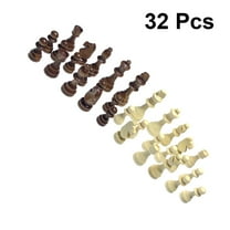 Homoyoyo Weighted Chess Pieces Chess Pieces Wood 32pcs Brown White
