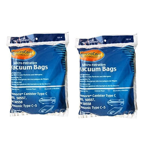 18 Envirocare 137-9 Micro-Filtration Vacuum Bags for Compatible with Kenmore Canister Type C and Pa Vacuum Cleaner Bags