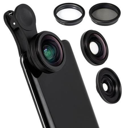 Professional Phone Camera Lens Phone Lens Kit 4 in 1 0.6X Wide Angle Lens 15X Macro Lens Star Lens CPL lens Compatible with iOS iPhone 17 16 15 14 13 Android Samsung