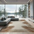 thumbnail image 2 of ODIKA 8'x10' Washable Area Rug Non-Shedding, Easy Care, Beige Cream Foliage Spread Symmetrical Border Frame Rectangular for King Size Bedroom Under Bed, Master Suite, 2 of 7