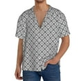 thumbnail image 3 of Wukai Gray Plaid Men's Casual Short-Sleeve Button Down Shirt - Lightweight Summer Dress Shirt for Daily Wear-4X-Large, 3 of 7