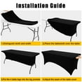 thumbnail image 5 of Smiry 2 Pack 6FT Stretch Spandex Tablecloths, Waterproof and Elastic Fitted Table Cloth, Washable Table Cover for Rectangle Tables, Black, 5 of 8