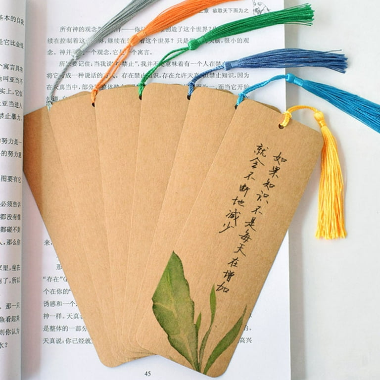  Tofficu 1 Set Paper Bookmarks Blanks Cards DIY Bookmarks Hand  Decor Fringe Trim Blank Bookmarks Blank Cards Unpainted Unfinished Paper  Bookmark Tassel Student Polyester Tag : Office Products