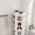 thumbnail image 6 of Tcbosik 6 Tier Rotating Shoe Rack, Free Standing Shoe Rack Tower， Display Shelves, Closet Organize for Handbag Shoe, Space-Saving, White, 6 of 7