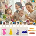 thumbnail image 4 of NSESSHome Easter Baskets for Kids Empty, Easter Egg Hunt Basket with Handle, Easter Bunny Baskets for Boys & Girls, Canvas Fluffy Tails Rabbit Bags Buckets for Party Gifts, 4 of 4