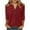 Wine, variant on Summer Fashion Plus Size Womens 3/4 Sleeve Tops Trendy Clothes 2025 Tees Casual V-Neck Buttons Solid Loose Blouses Up to 65% off!