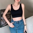 thumbnail image 1 of Camisola cruzada de estilo europeo y americano sin espalda para mujer, sexy, hermosa, con espalda descubierta, corta, que combina con todo, parte inferior, envoltura en el pecho, prenda exterior, 1 of 6