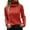 Brick red, variant on Fall Winter Long Sleeve Slim Pullovers Women Turtleneck Cable Knit Sweaters