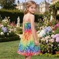 thumbnail image 6 of YHAJDS Girls Cotton Spaghetti Strap Dress Printed Beach Vacation Dress with Bag Set Daily Summer Sundress, 6 of 8