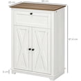 thumbnail image 3 of Farmhouse Barn Door Accent Cabinet, Kitchen Sideboard Storage Cabinet with Double Doors, Drawer, and Adjustable Shelf for Bedroom, Living Room, White, 3 of 6