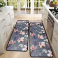 thumbnail image 4 of Kitchen Rugs Sets Of 2,Pioneer Flower Floral Print Pattern Anti Fatigue Kitchen Mat Rugs Non Slip Washable,Decorative Kitchen Floor Mats for Kitchen,Sink,Laundry,17"x47"+17"x47", 4 of 5