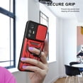 thumbnail image 2 of for Xiaomi Redmi Note 12S 4G Case with Slide Camera Cover for Men, Military Grade Drop Phone Cover Case with Rotate Ring Kickstand for Xiaomi Redmi Note 12S 4G SJ Red, 2 of 16