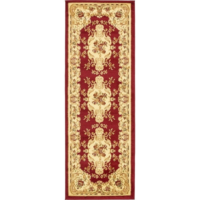 Unique Loom Versailles Medallion Motif Rug 2' 2 x 6' Runner Burgundy/Ivory