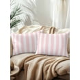 thumbnail image 2 of Outdoor Throw Pillow Set of 2, Pink Striped Waterproof Pillow with Insert Included, Modern Farmhouse Pink White Stripes Decorative Accent Cushion Lumbar Pillows for Patio Porch, 12 x 20 In, 2 of 8