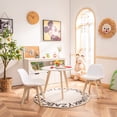 thumbnail image 3 of Kids Table and Chair Set, 3 PCS Wood Activity Play Table with Padded Seat & Wood Legs for Arts, Crafts, Reading, Preschool, Kindergarten, Playroom, Mid Century Modern Toddler Table and Chairs, 3 of 9