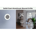 thumbnail image 4 of Achtek 7" Duct opening Solid Cast Aluminum Round Grille (8-1/2" Round Overall) | Powder Coated WHITE- With Screw Holes For Wall/Ceiling, 4 of 11