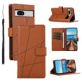 thumbnail image 1 of Google Pixel 7A 5G Case ,Vintage PU Leather Flip Cover Card Slots Magnetic Kickstand Hand Strap Case for Google Pixel 7A 5G, 1 of 5