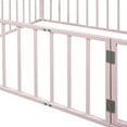 thumbnail image 4 of Queen Size Montessori Floor Bed with Safety Fence and Door, Metal Floor Bed Frame with Rails, Minimalist Versatile Floor Bed for Children Bedroom, Toddlers, Boys Girls, Kids Playroom, Pink, 4 of 7
