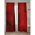 thumbnail image 5 of Sheer Curtains 84 inches Long, Red Abstract Art Graffiti Paint Style Light Filtering Sheer Window Curtains Rod Pocket Voile Drapes for Bedroom Living Room, 52"W x 84"L 2 Panels, 5 of 7