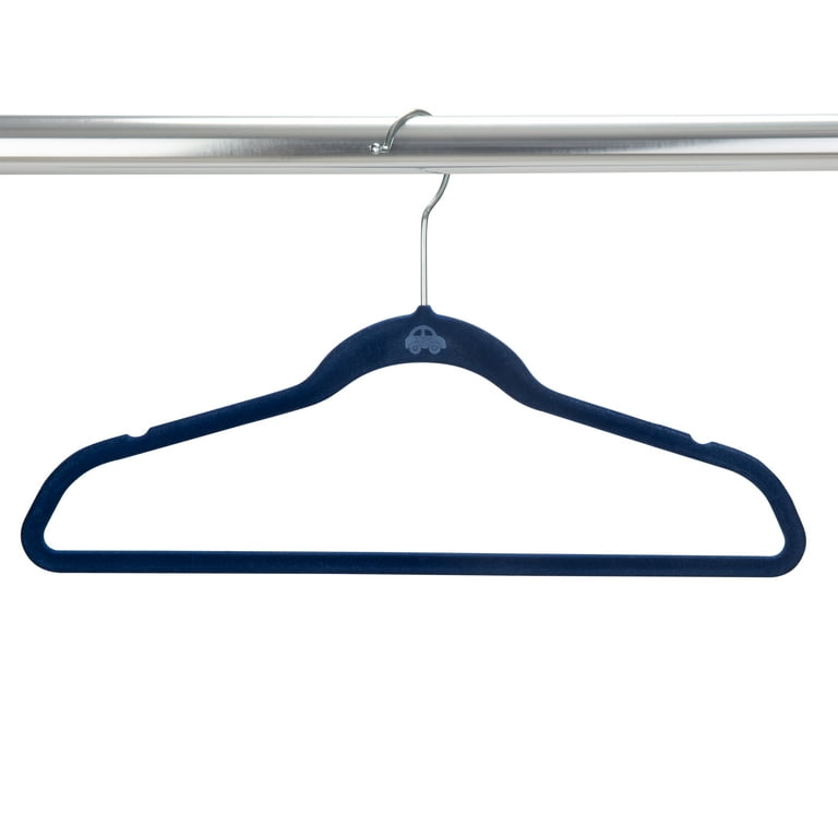 Simplify Kids 100 Pack Velvet Shirt Hangers in Navy 