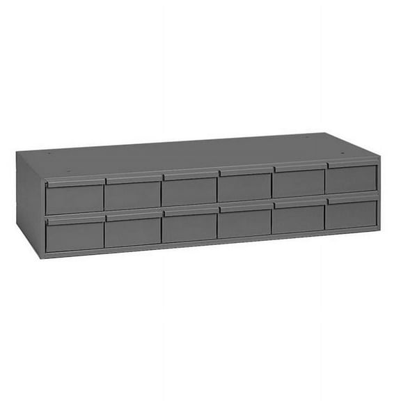 Durham 013-95 Gray Cold Rolled Steel Storage Cabinet, 33-3/4" Width x 7-3/8" Height x 11-5/8" Depth, 12 Drawer