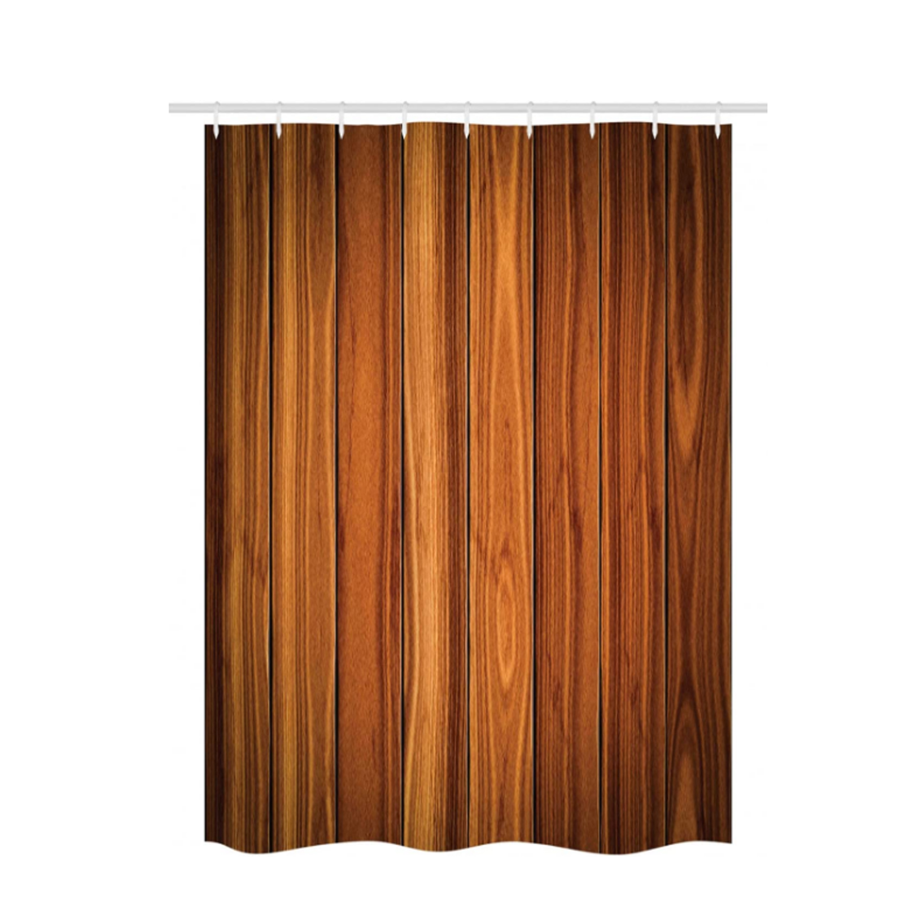 Rustic Stall Shower Curtain, Vertical Wooden Planks Image Cottage Cabin