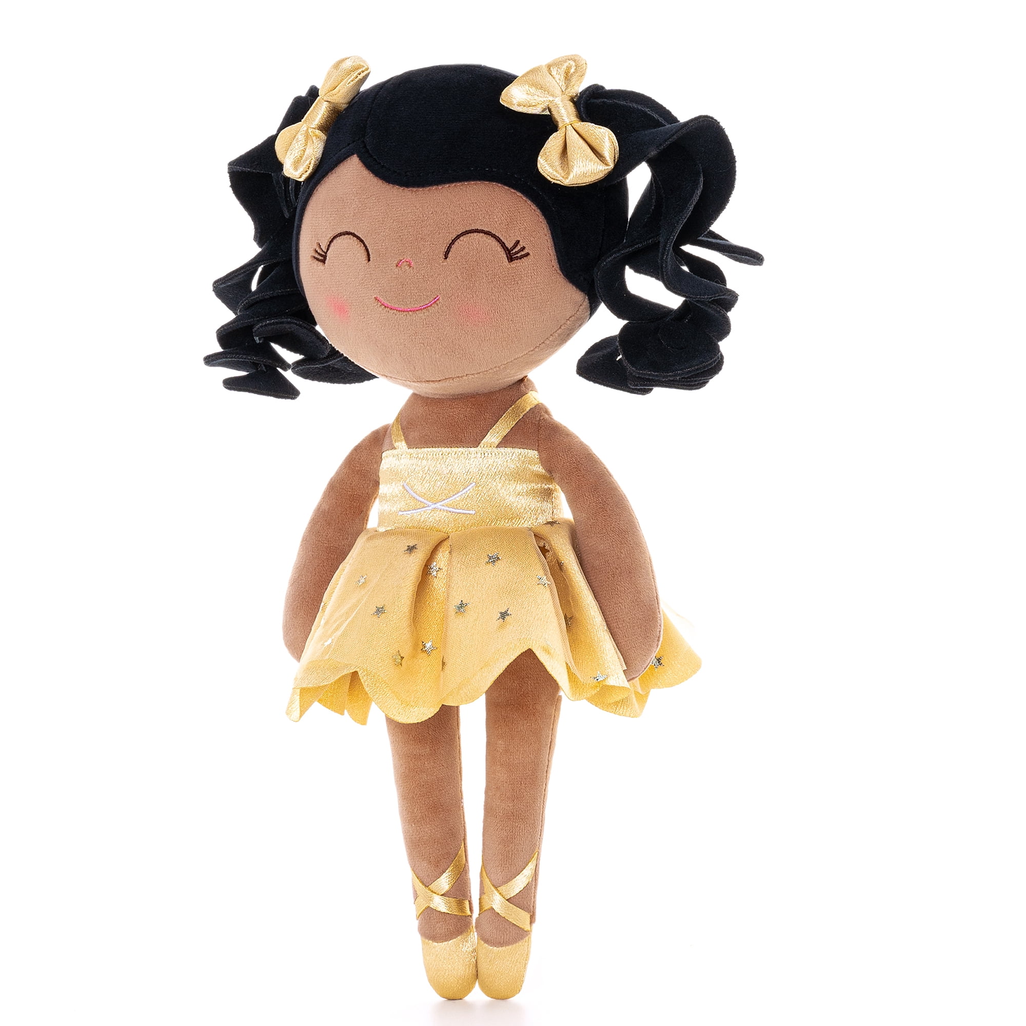 Gloveleya Baby Girl Gifts Plush Dolls Soft Girls Toy Ballerina Golden 13 Inches with Gift Box