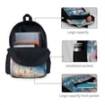 thumbnail image 2 of Lsque Dolphin Rainbow Horse Pattern Adult Backpack – Durable & Lightweight PU Canvas Storage Bag , 15” Laptop Compartment, and Multiple Pockets, 2 of 4