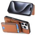thumbnail image 3 of C1-12 For iPhone 16 Pro Max Case Card Holder Leather+PC+TPU Kickstand Phone Cover - Green, 3 of 5