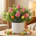 thumbnail image 6 of AZXY Easter Flower Decorations Artificial Easter Floral Picks with Easter Eggs, Pink Flocked Bunny and Greenery for Spring Floral Arrangements Home Vase Decor Tabletop Centerpieces (13.7in), 6 of 7
