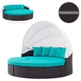 thumbnail image 4 of Lounge Daybed Sofa Bed, Blue, Rattan, Wicker, Outdoor Patio Balcony Cafe Bistro Garden Hospitality Restaurant, Modern Contemporary HB34967, 4 of 9