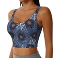 thumbnail image 2 of Vsdgher Sunflowers Print Women Sleeveless Athletic Tank Top Built-in Bra Camisole Sports Vest for Yoga Running Fitness Exercise with Removable Pads, 2 of 8