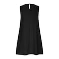 thumbnail image 5 of SuDongPo Women's Ruffle Hem Sleeveless Tank Dress Round Neck Casual Smock Summer Mini Dresses Loose Fit Fashion Trendy Dressy Solid Color Tunic Dress, 5 of 6
