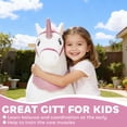 thumbnail image 6 of Qaba Ride on Unicorn Toy for Kids 4-7 Years, 37.8 Inch Plush Baby Rocking Horse, Mechanical Walking Animal with Wheels, No Batteries Required, White, 6 of 9