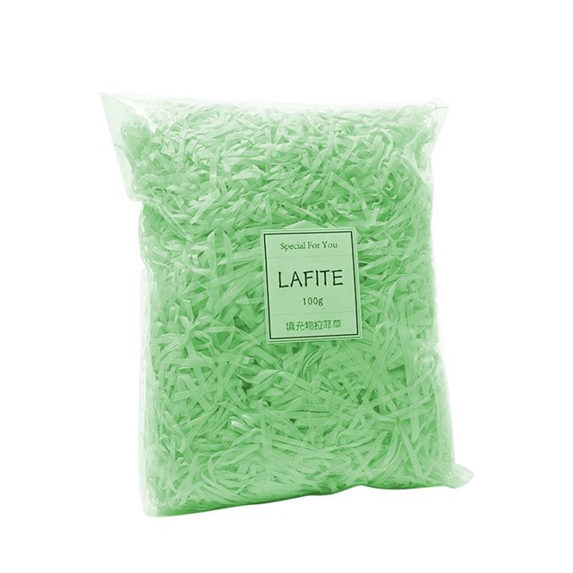 Colored Shredded Crinkle Lafite Paper Raffia For Birthday Filler Confetti Gift Box Birthday Filling Home Material Packaging Light Green